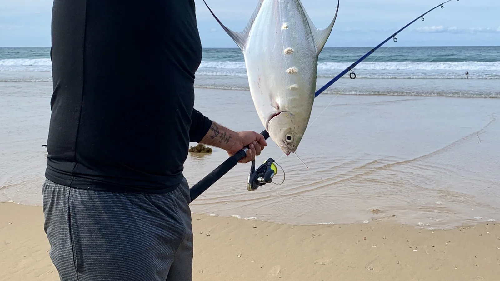 Beach fishing on the Gold Coast, Queensland